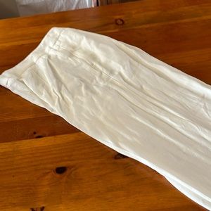 Women’s ivory wide leg pants viscose linen blend